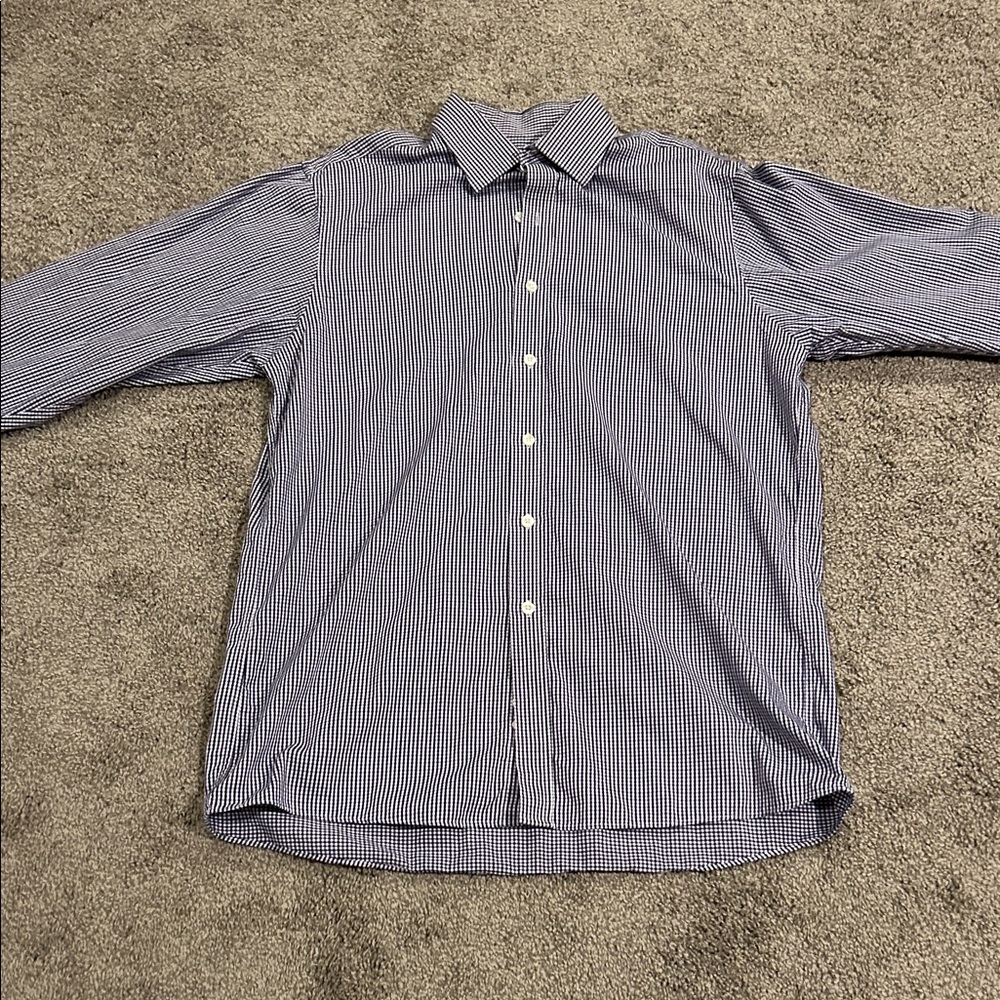 Michael Kors Navy Striped Button Down Shirt